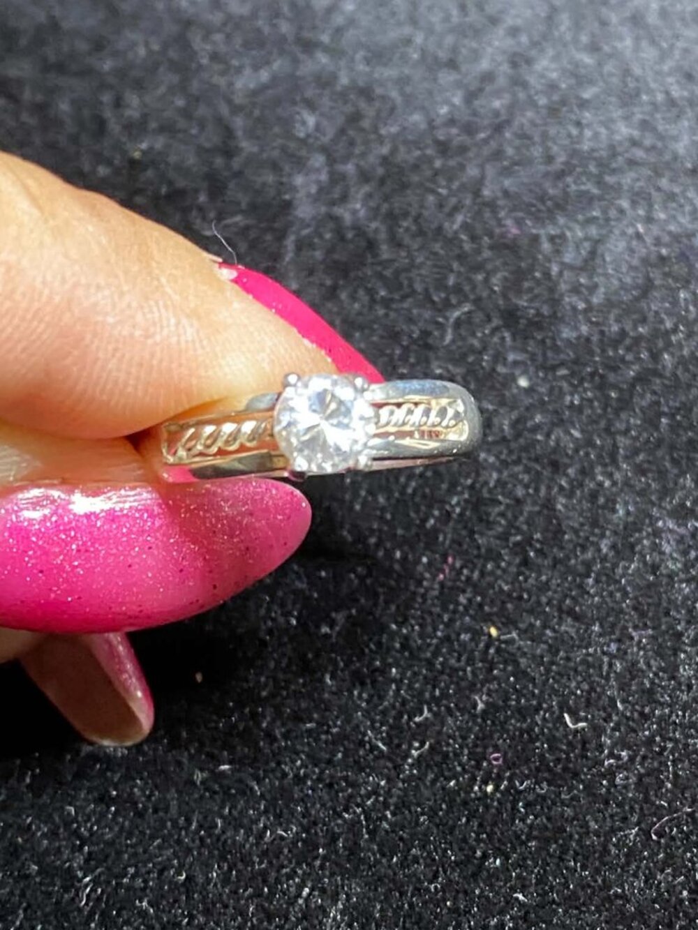.925 Sterling Silver Cubic Zirconia Engagement Promise Ring